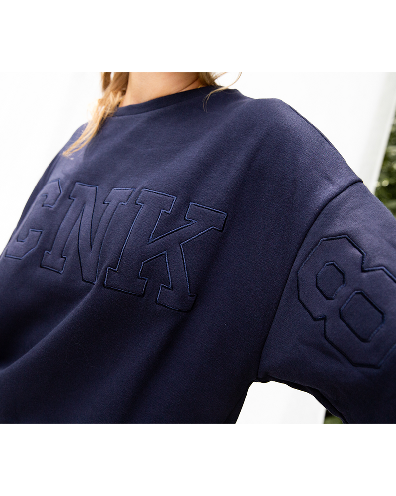 Stien Brushed Fleece Sweater Blauw Stien Brushed Fleece Sweater Blauw