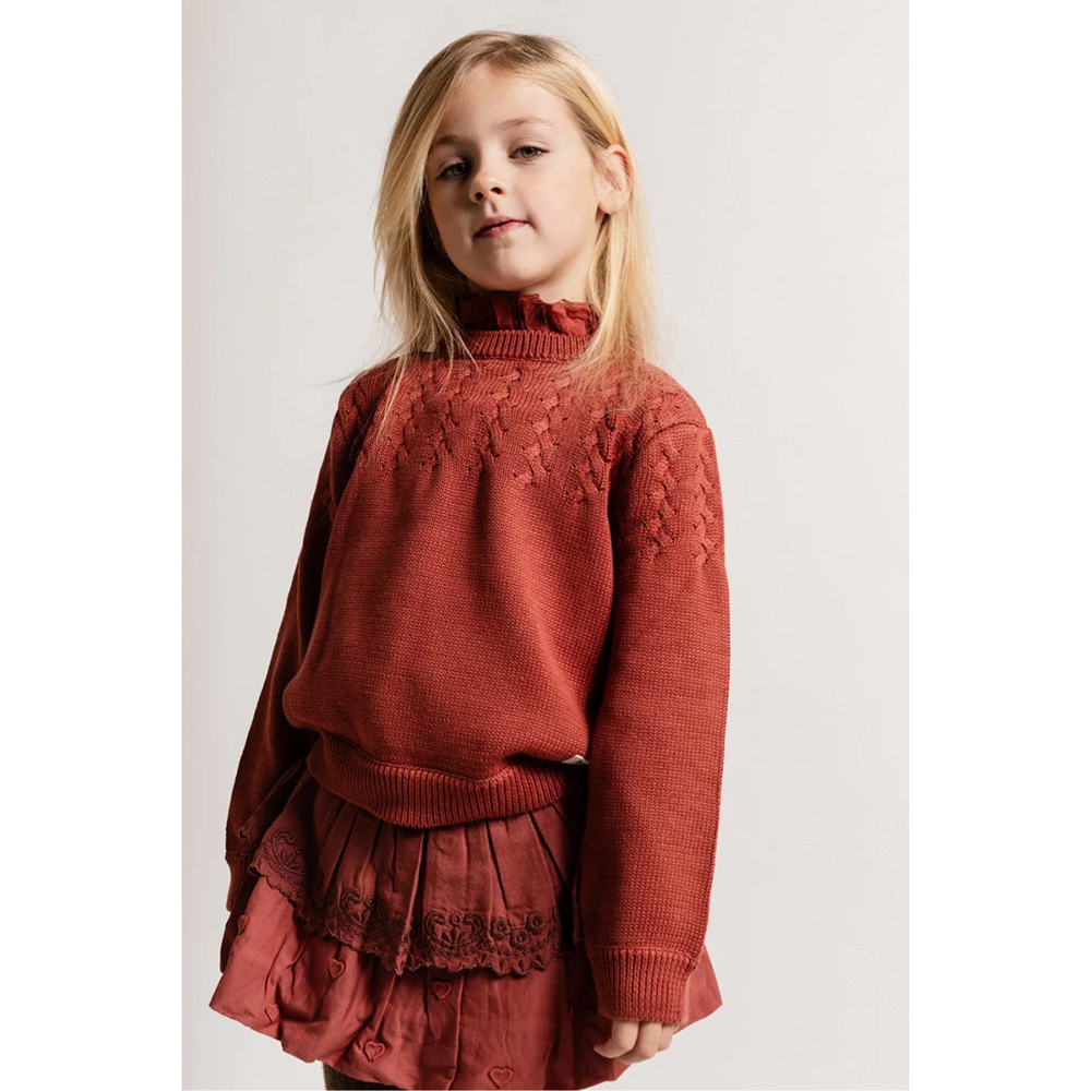 Vallon Ajour Knitted Sweater Rood Vallon Ajour Knitted Sweater Rood