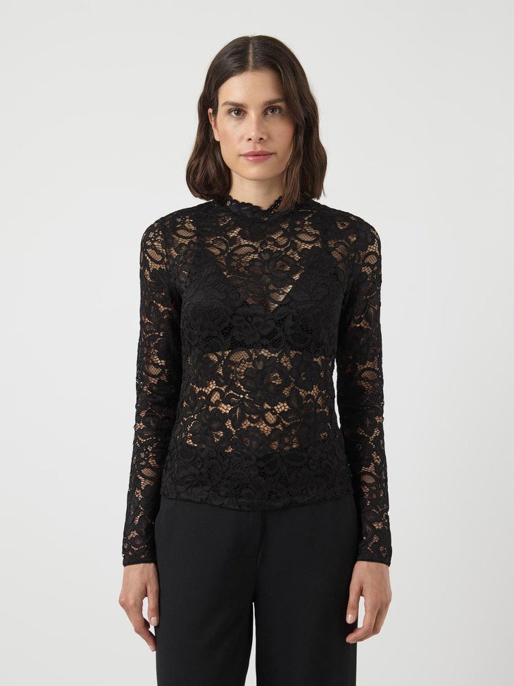YASLACEY LS LACE TOP S. NOOS Zwart 1 YASLACEY LS LACE TOP S. NOOS Zwart 1