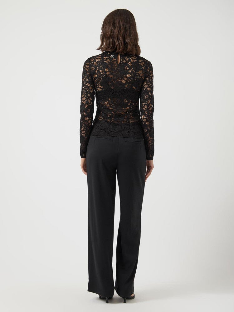 YASLACEY LS LACE TOP S. NOOS Zwart 1 YASLACEY LS LACE TOP S. NOOS Zwart 1