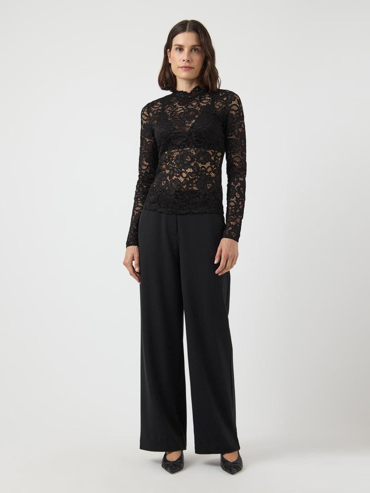YASLACEY LS LACE TOP S. NOOS Zwart 1 YASLACEY LS LACE TOP S. NOOS Zwart 1