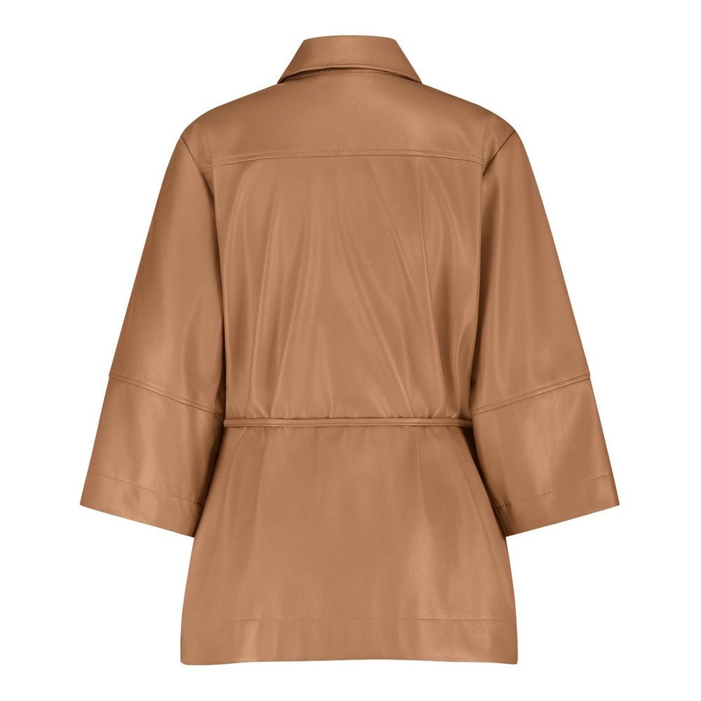 Lenny faux leather blouse Camel Lenny faux leather blouse Camel