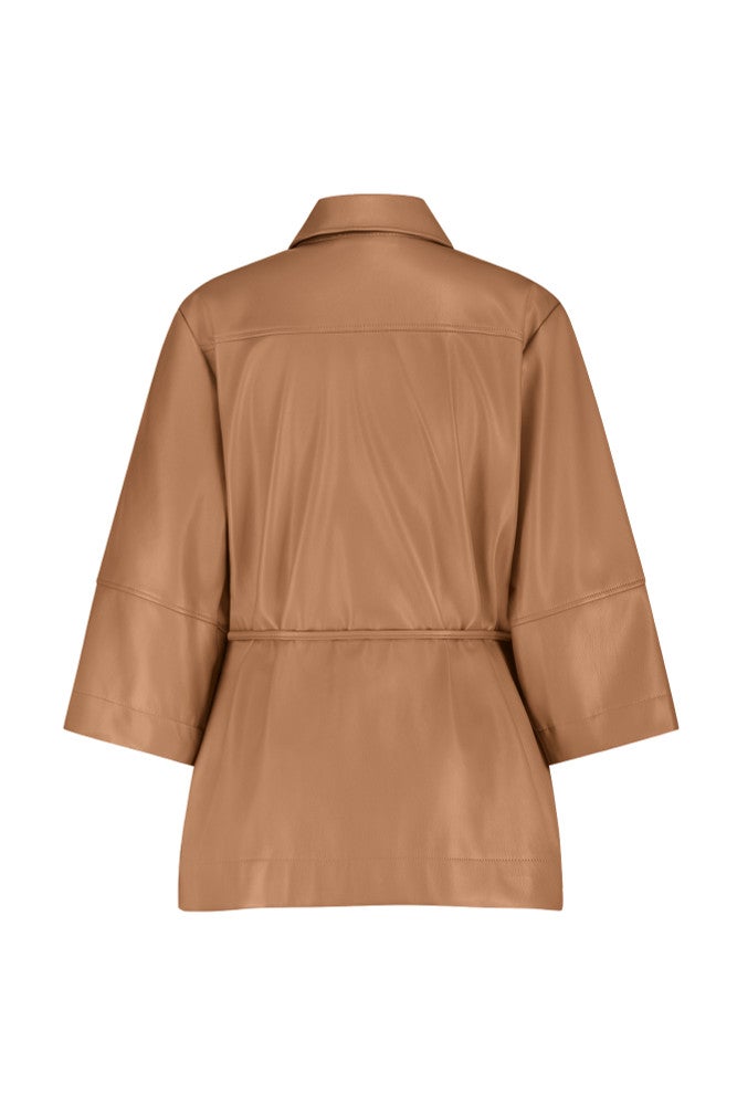 Lenny faux leather blouse Camel Lenny faux leather blouse Camel