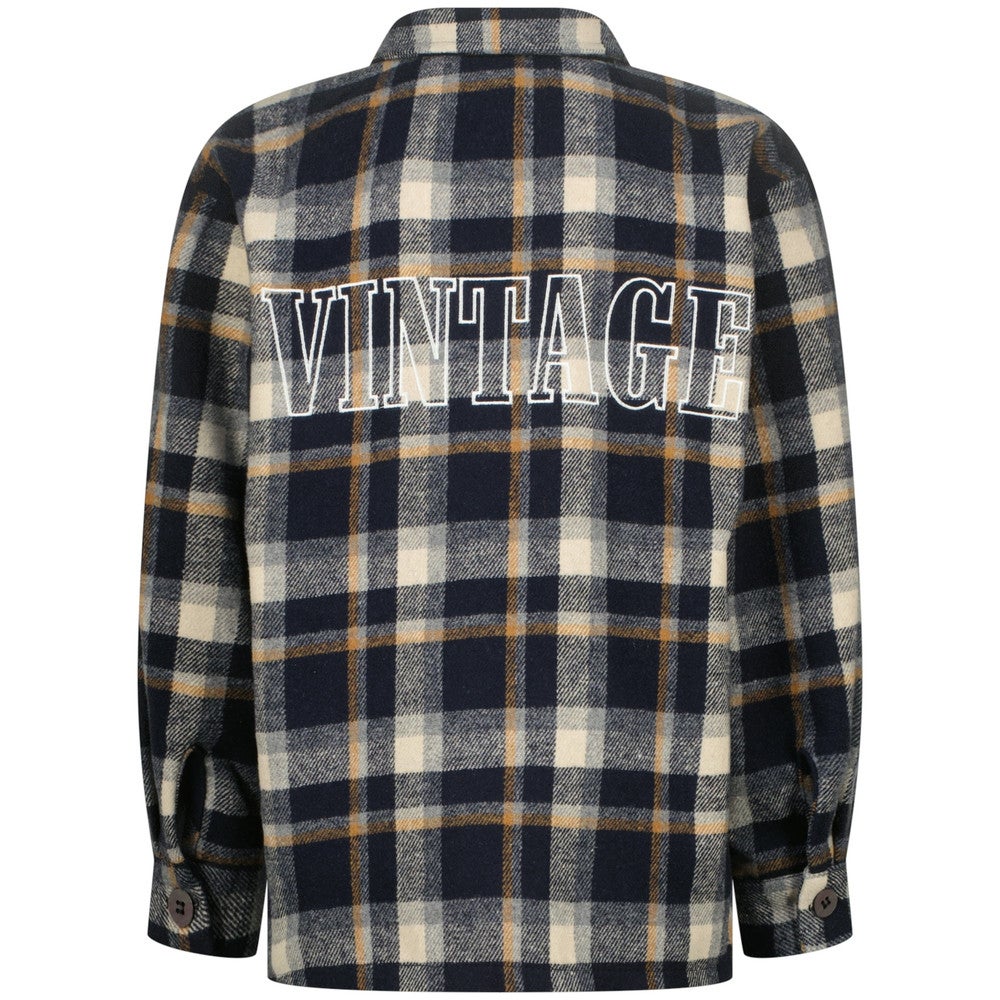Leck Checked Shirt Zipper Donker Blauw Leck Checked Shirt Zipper Donker Blauw