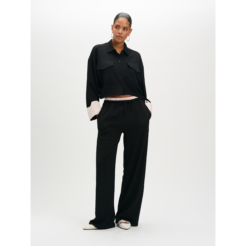 Ladies Knitted Relaxed Wide Pants Mara Zwart 1 Ladies Knitted Relaxed Wide Pants Mara Zwart 1