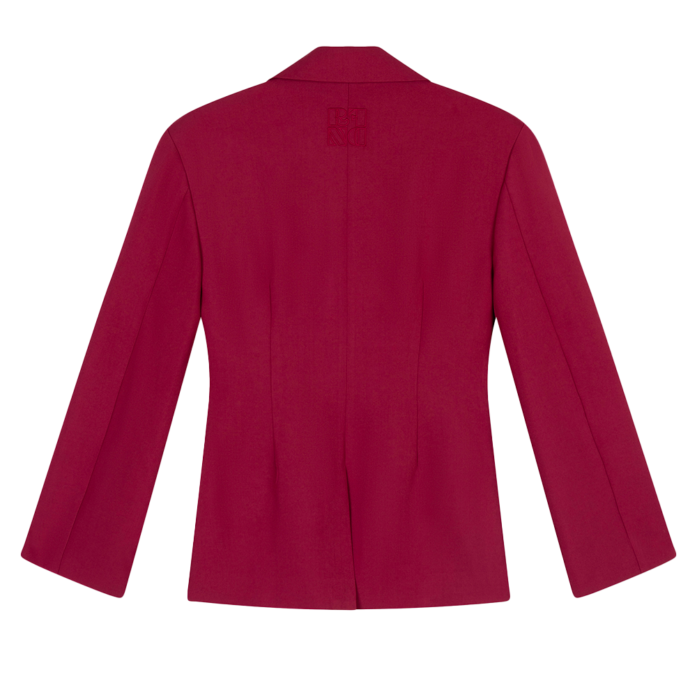 Ladies Woven Fitted Blazer Miley Bordeaux Ladies Woven Fitted Blazer Miley Bordeaux