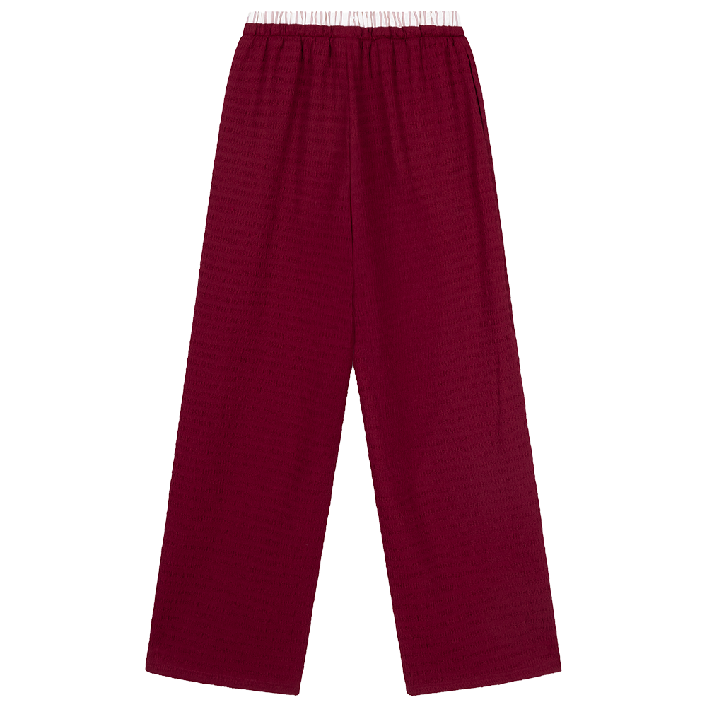 Ladies Knitted Relaxed Wide Pants Mara Bordeaux Ladies Knitted Relaxed Wide Pants Mara Bordeaux