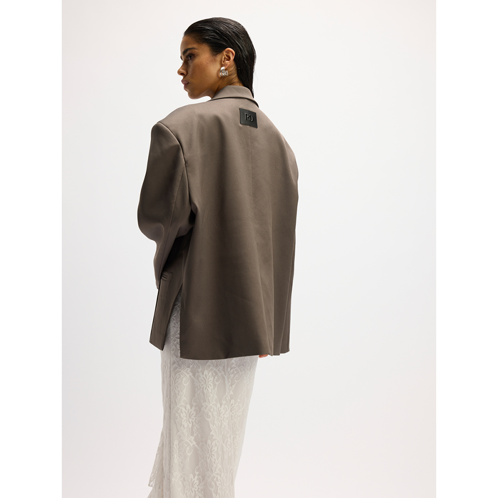 Ladies Woven Overlayed Blazer Adele Antraciet Ladies Woven Overlayed Blazer Adele Antraciet