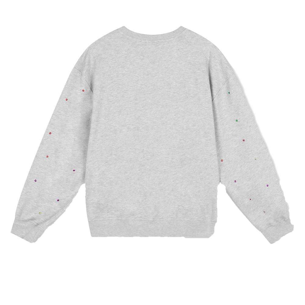 Ladies Knitted Oversized Sweater With Studs Jayne Grijs Ladies Knitted Oversized Sweater With Studs Jayne Grijs