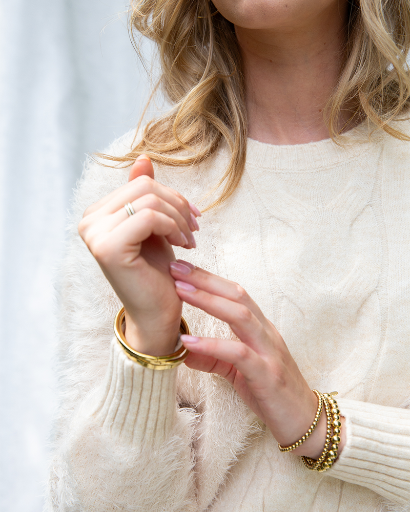 Hairy Feather Cable Trui Off White Hairy Feather Cable Trui Off White