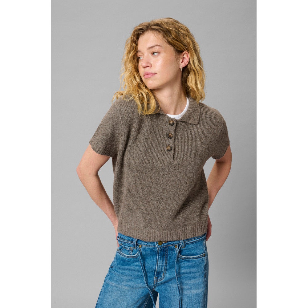 PalomaMW Knit Polo SS Bruin 1 PalomaMW Knit Polo SS Bruin 1