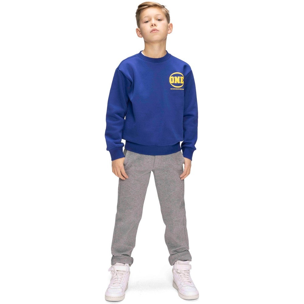 Joshua Crewneck Sweater Backprint Blauw Joshua Crewneck Sweater Backprint Blauw