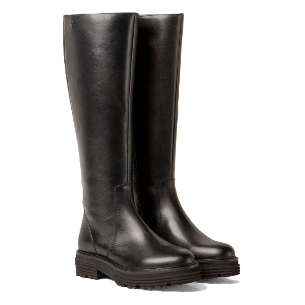 LA53689black El tall boots elastic back Zwart 1 LA53689black El tall boots elastic back Zwart 1