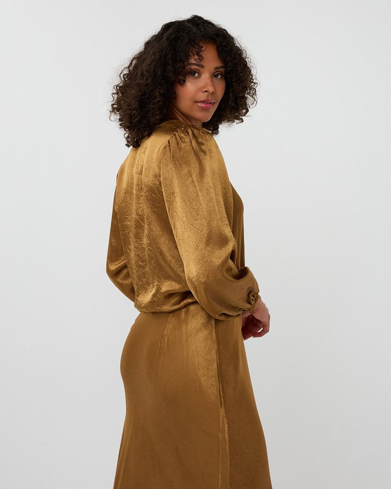 Blouse balloon sleeve Acetate Goud Blouse balloon sleeve Acetate Goud