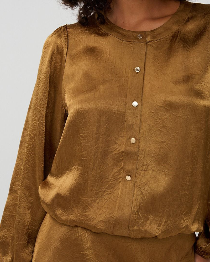 Blouse balloon sleeve Acetate Goud Blouse balloon sleeve Acetate Goud