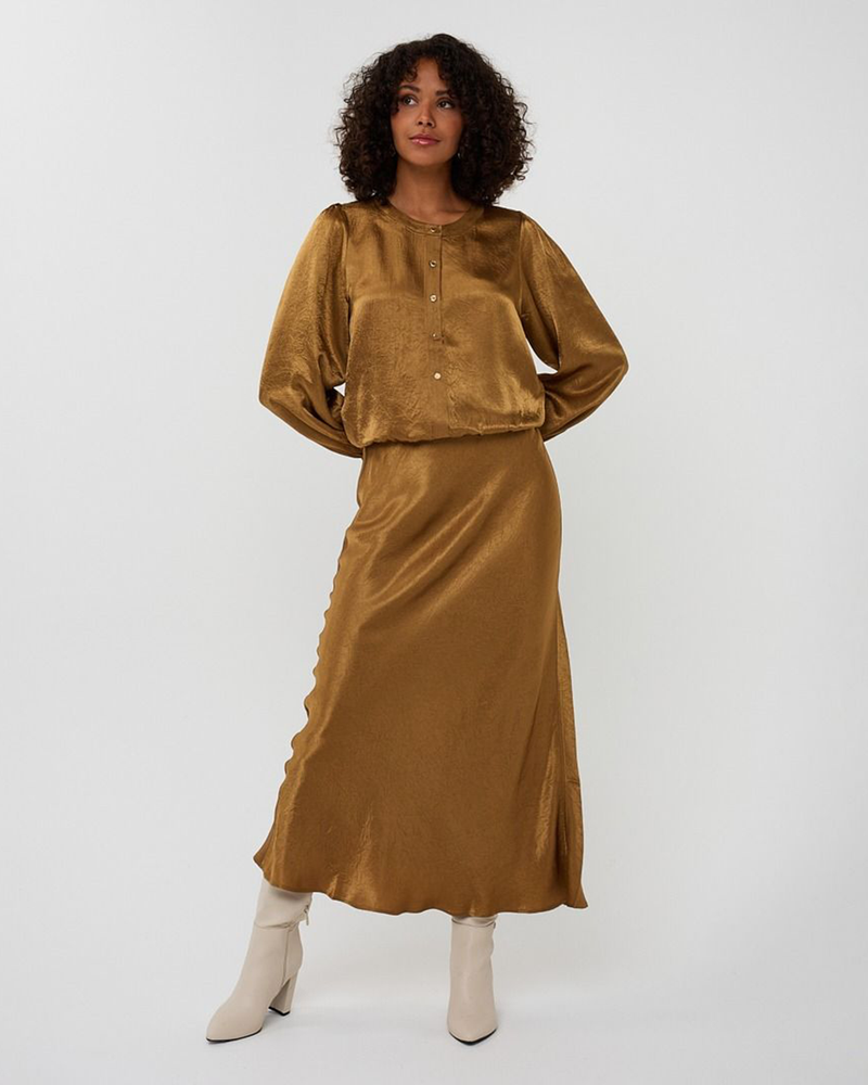 Blouse balloon sleeve Acetate Goud Blouse balloon sleeve Acetate Goud