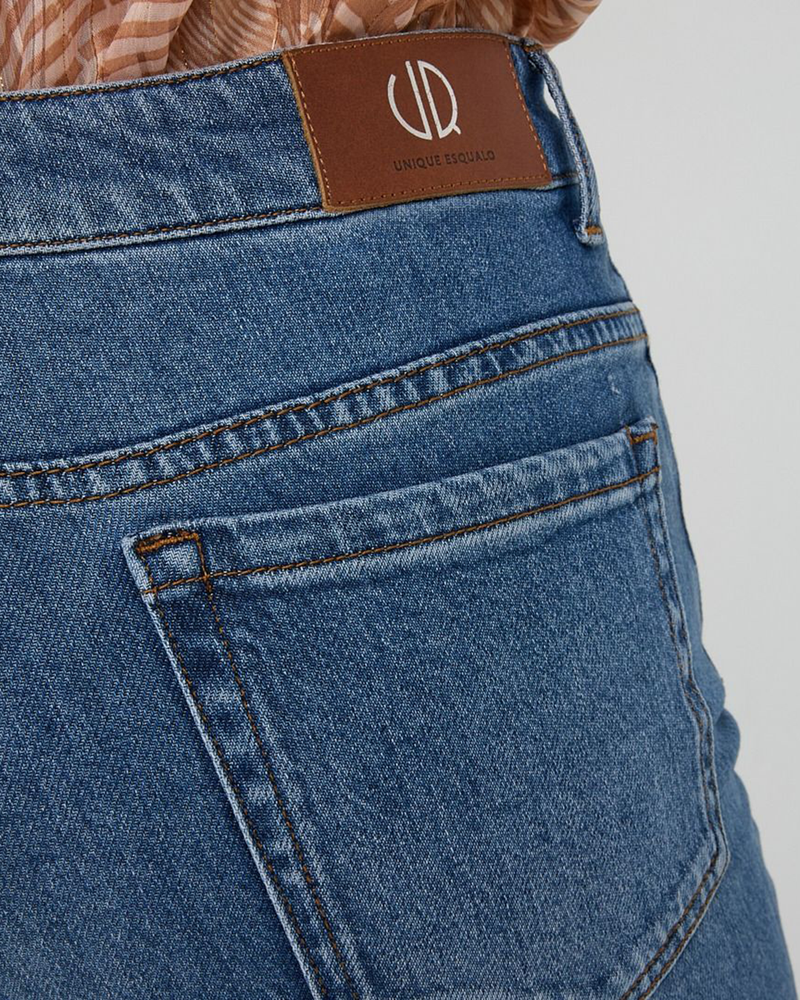 Trousers straight embellished jeans Blauw Trousers straight embellished jeans Blauw