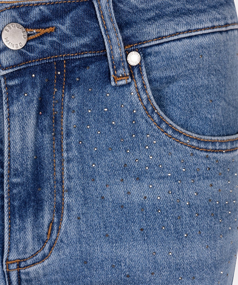 Trousers straight embellished jeans Blauw Trousers straight embellished jeans Blauw