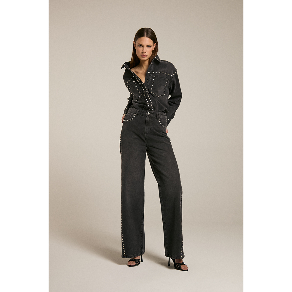 Denim Jacket With Studs Zwart 1 Denim Jacket With Studs Zwart 1