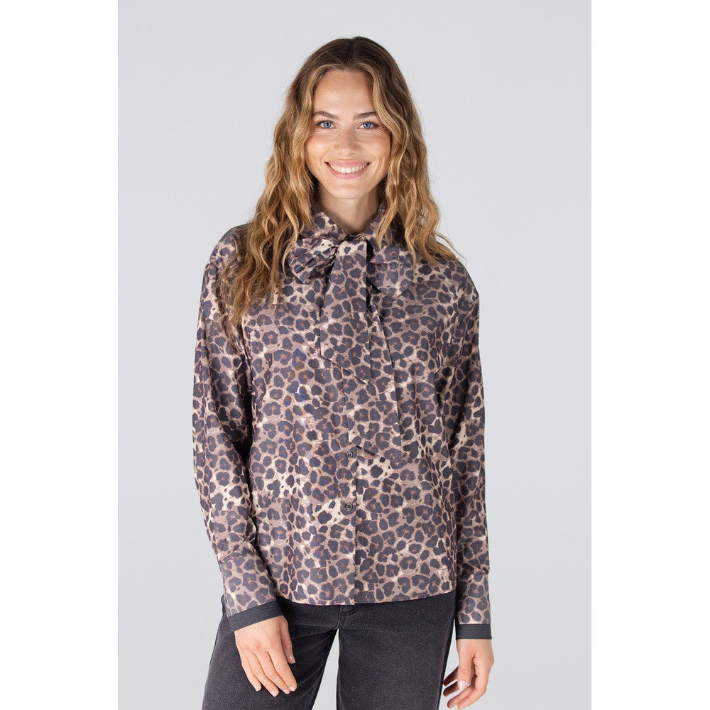 KESSA BLOUSE WA 738 necktie Bruin 1 KESSA BLOUSE WA 738 necktie Bruin 1