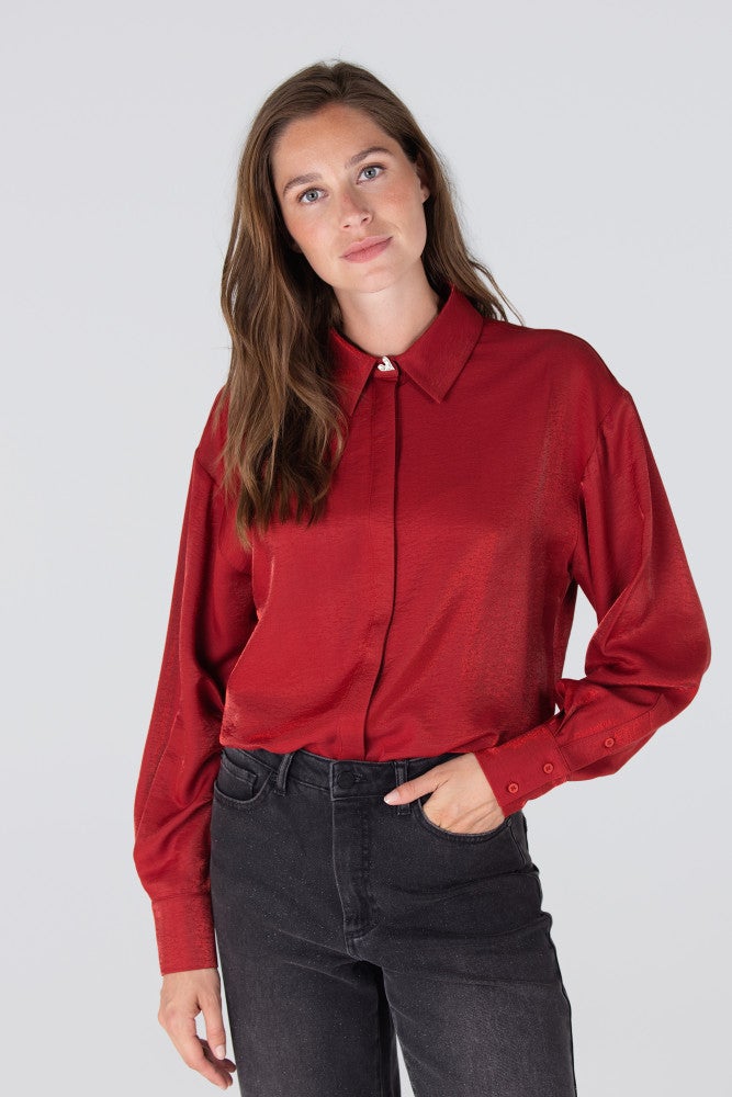 DOLORES BLOUSE WS 731 long sleeve Rood DOLORES BLOUSE WS 731 long sleeve Rood