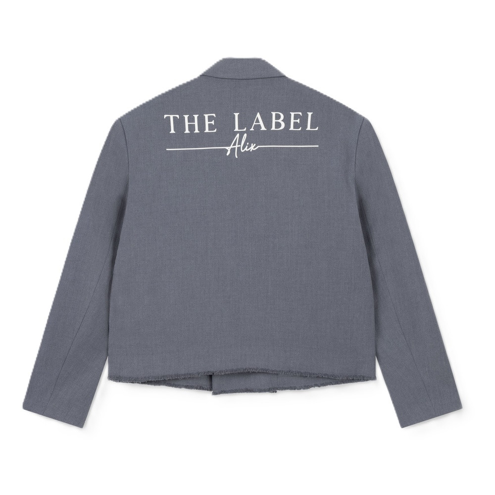 Ladies Woven Double Breasted Blazer Grijs Ladies Woven Double Breasted Blazer Grijs