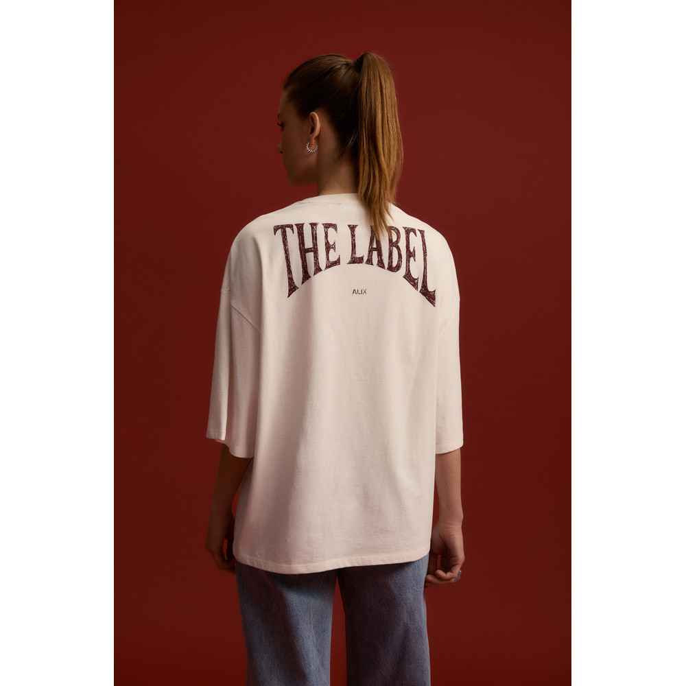 Ladies Knitted Back Logo T-shirt Off White Ladies Knitted Back Logo T-shirt Off White