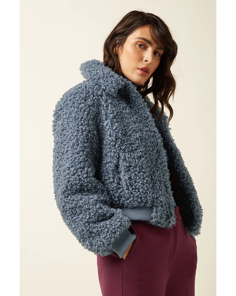 Isa Jacket Basil Fur Blauw Isa Jacket Basil Fur Blauw