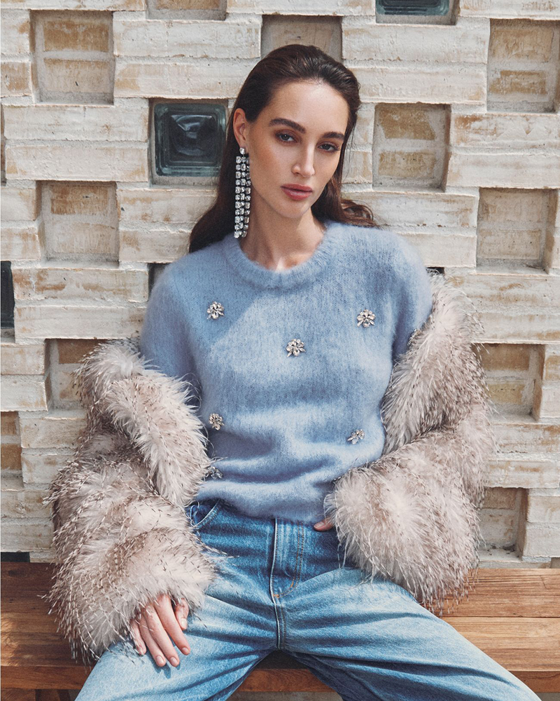 CFM0012059003 mag girocollo Licht Blauw CFM0012059003 mag girocollo Licht Blauw