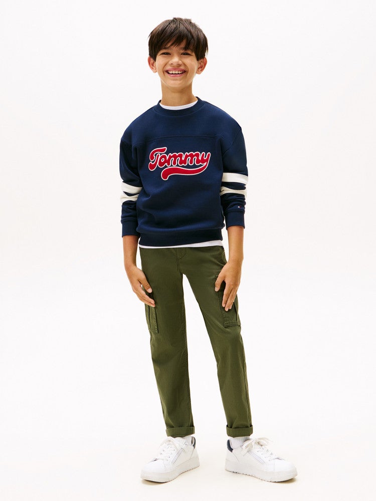 Varsity Colourblock Sweater Donker Blauw Varsity Colourblock Sweater Donker Blauw