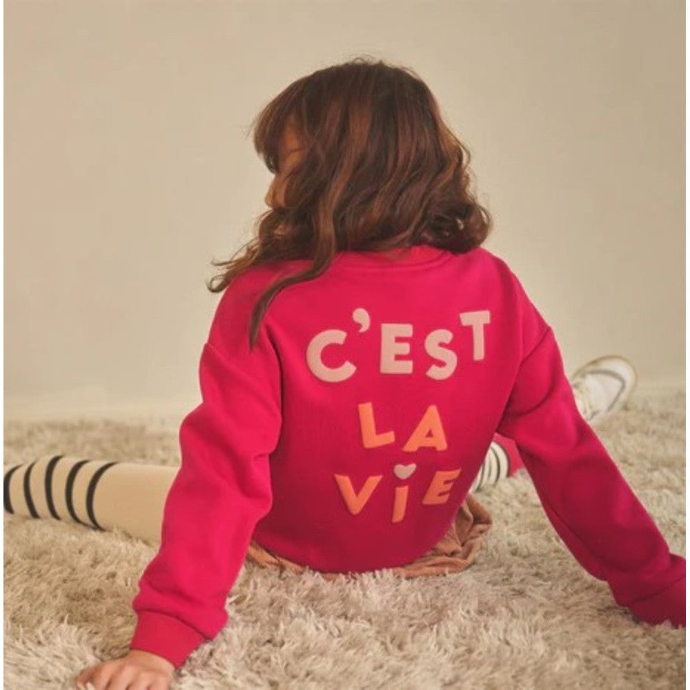 Konono Furry Sweat with C'est La Vie artwork Roze Konono Furry Sweat with C'est La Vie artwork Roze