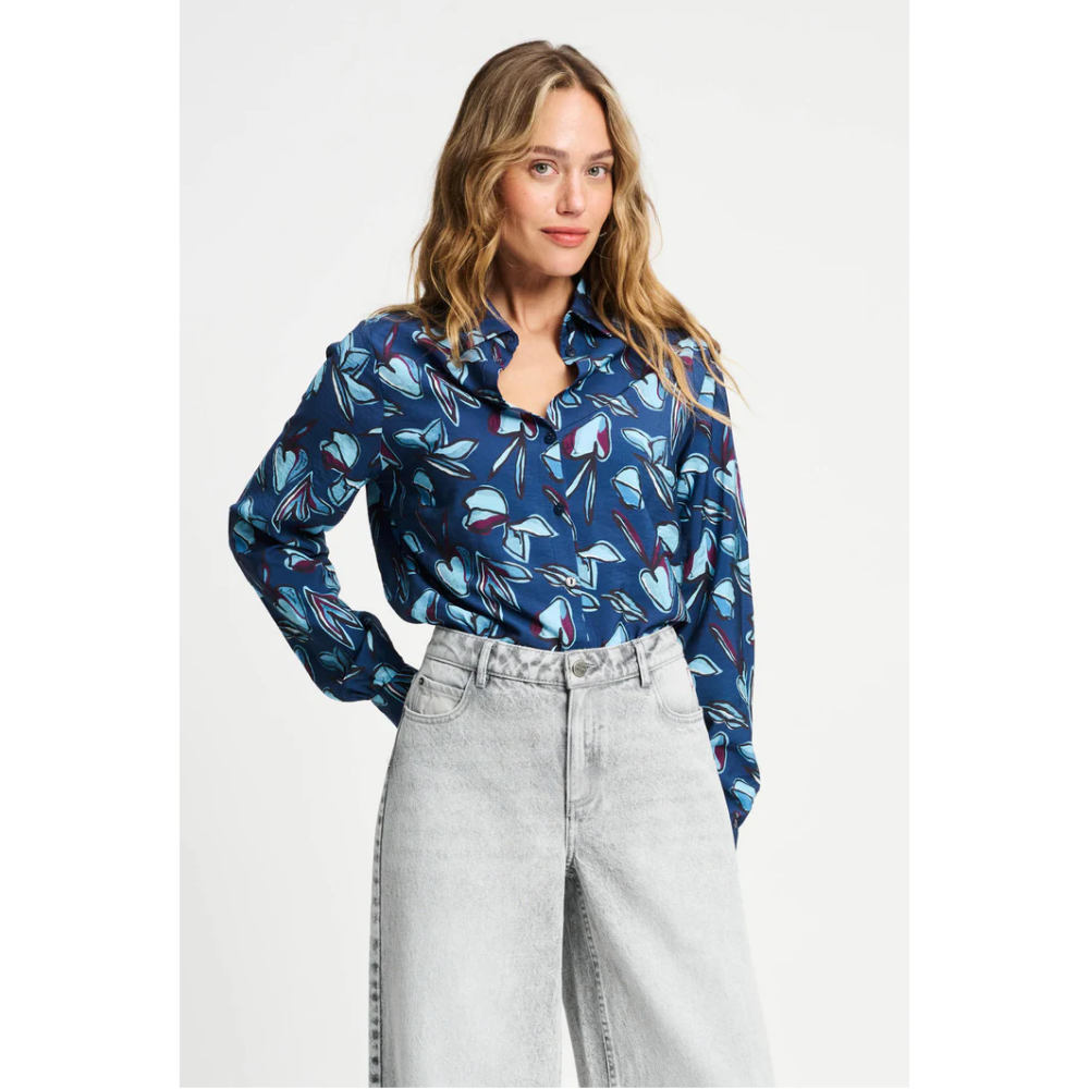 BLOUSE - Mila Dashing Nights Blauw BLOUSE - Mila Dashing Nights Blauw