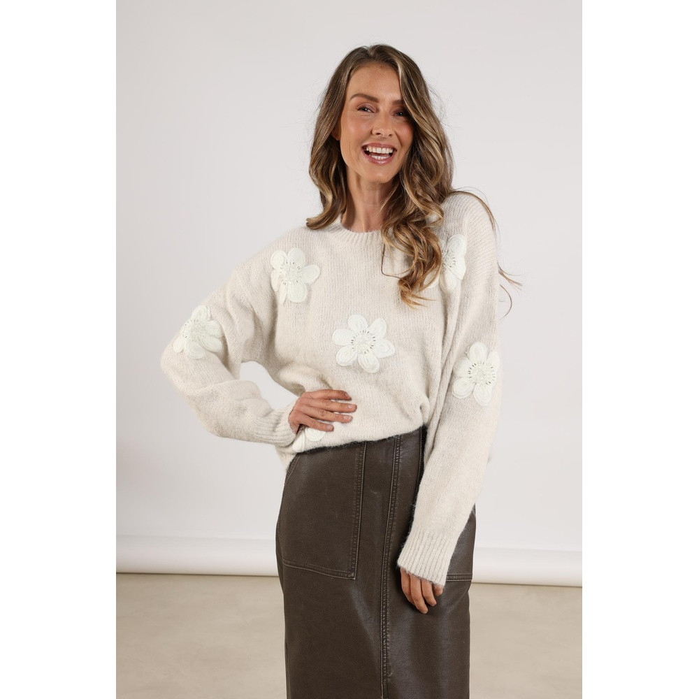 Chiaca Pullover Flower Off White Chiaca Pullover Flower Off White