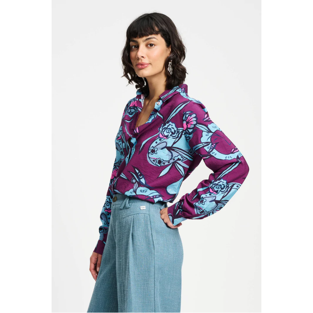 BLOUSE - Mila Mystic Dinner Paars BLOUSE - Mila Mystic Dinner Paars