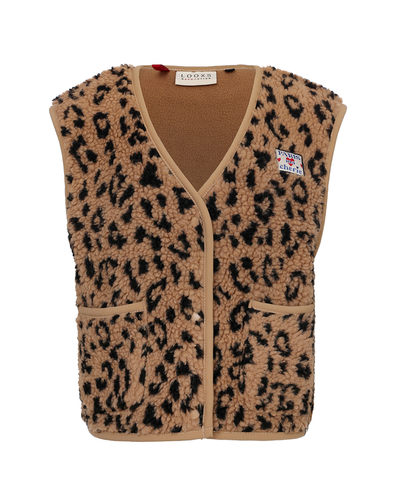 Little leopard gilet Bruin 1 Little leopard gilet Bruin 1