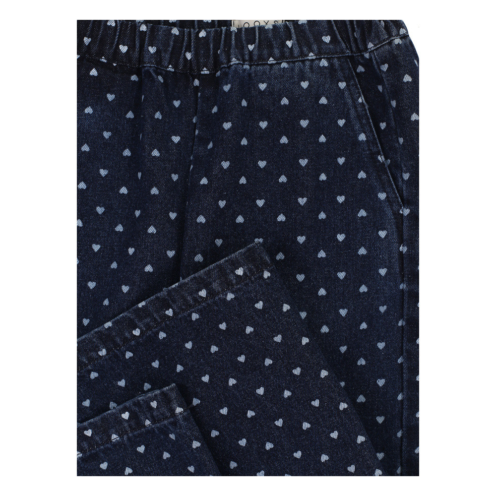 Little heart denim wide leg pants Blauw Little heart denim wide leg pants Blauw