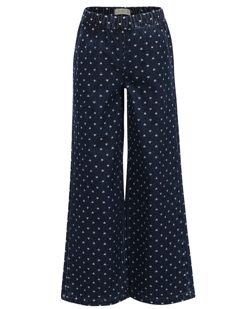 Little heart denim wide leg pants Blauw Little heart denim wide leg pants Blauw