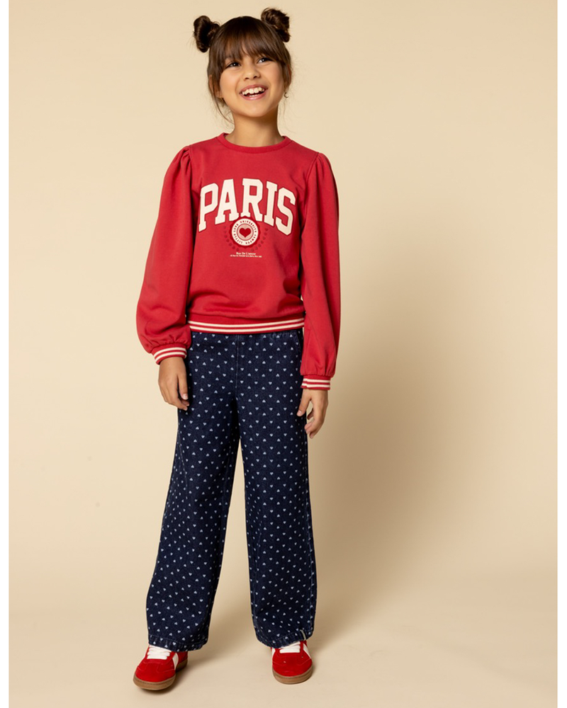 Little heart denim wide leg pants Blauw Little heart denim wide leg pants Blauw