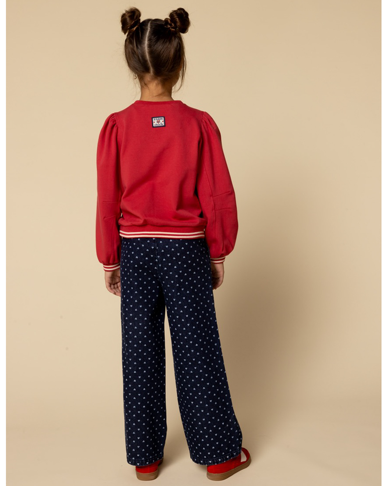 Little heart denim wide leg pants Blauw Little heart denim wide leg pants Blauw