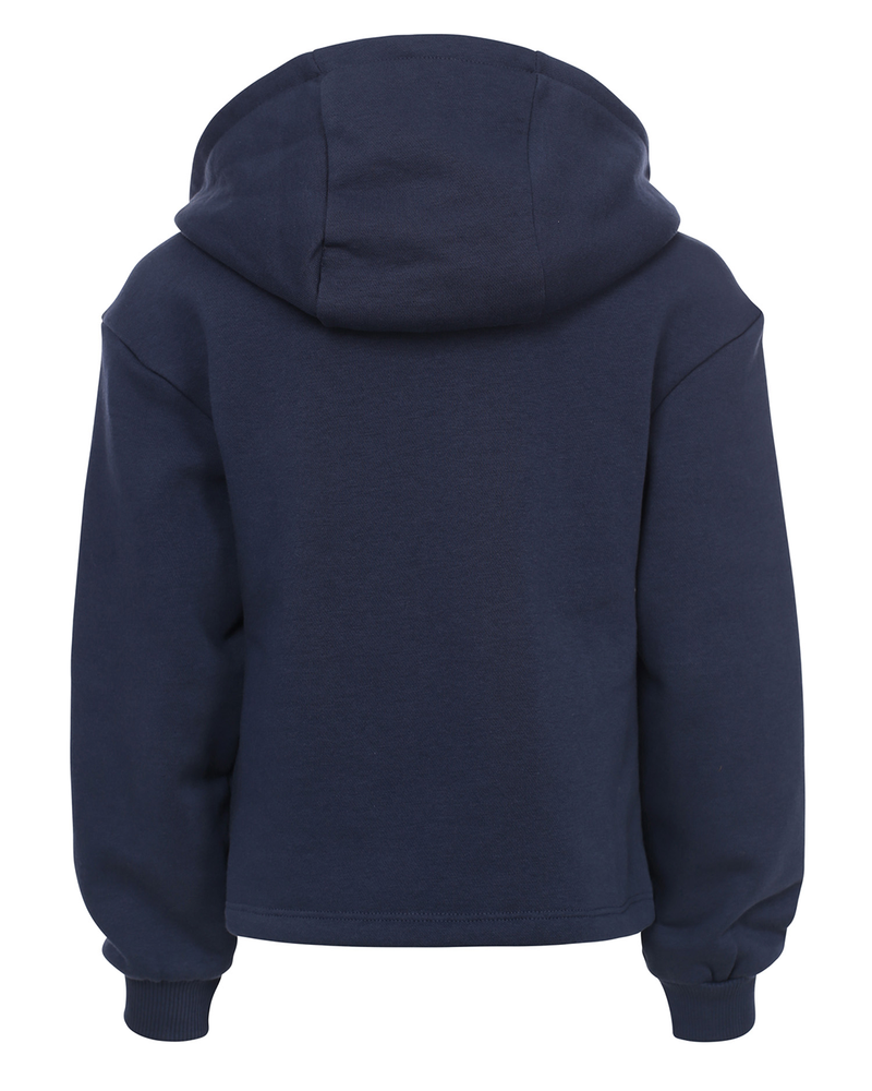 Little hooded sweater with ruffle Paris Donker Blauw Little hooded sweater with ruffle Paris Donker Blauw