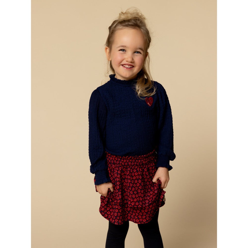Little crinckle top with ruffles Donker Blauw Little crinckle top with ruffles Donker Blauw