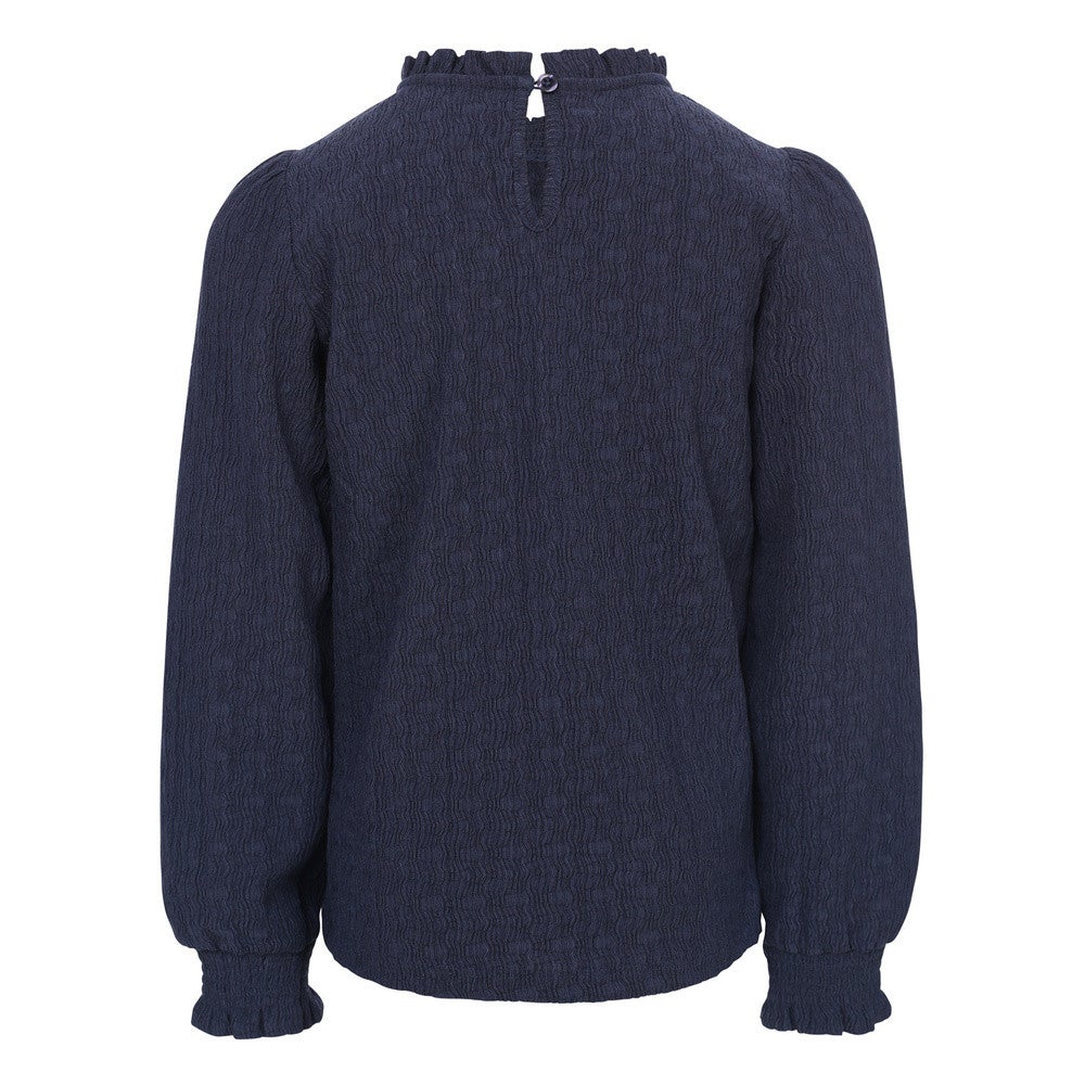 Little crinckle top with ruffles Donker Blauw Little crinckle top with ruffles Donker Blauw