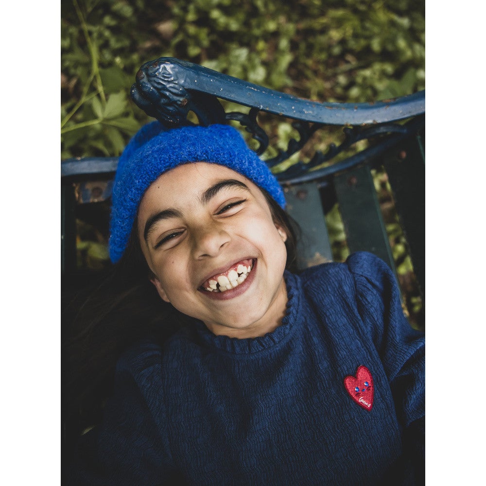 Little crinckle top with ruffles Donker Blauw Little crinckle top with ruffles Donker Blauw