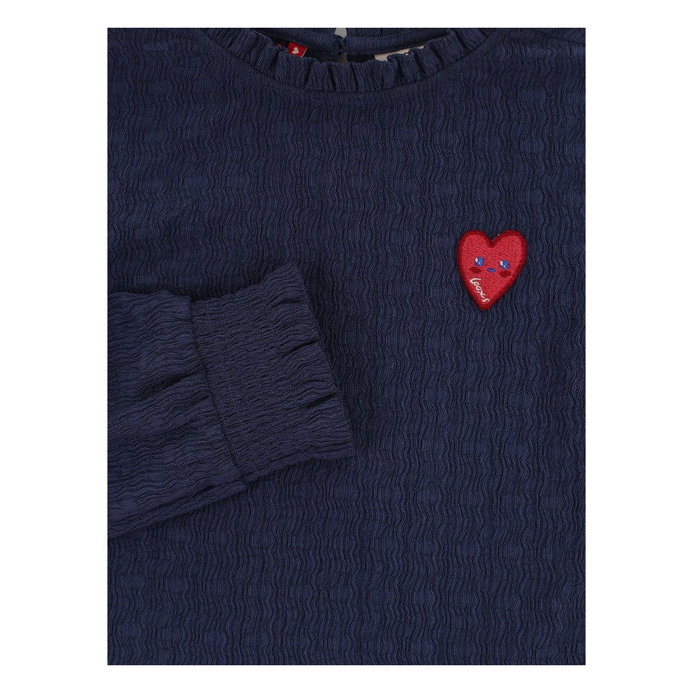 Little crinckle top with ruffles Donker Blauw Little crinckle top with ruffles Donker Blauw