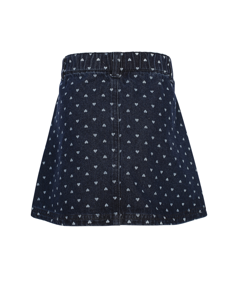 Little heart denim skirt Blauw Little heart denim skirt Blauw