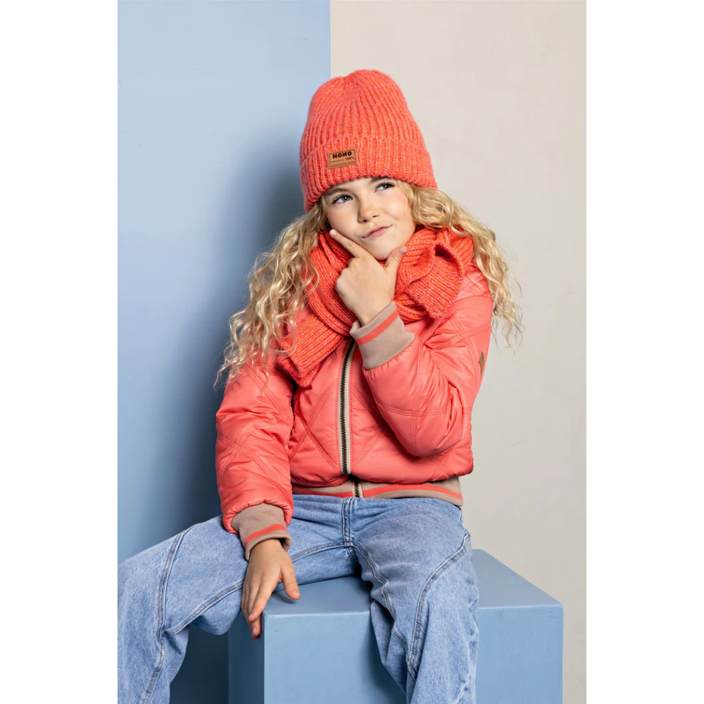 Bomby Reversible Hooded Bomber Jacket Oranje Bomby Reversible Hooded Bomber Jacket Oranje