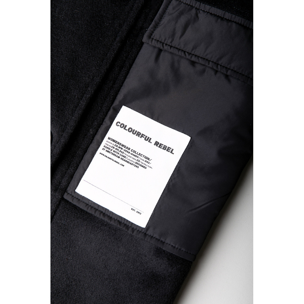 Ada Contrast Wool Long Coat Zwart 1 Ada Contrast Wool Long Coat Zwart 1