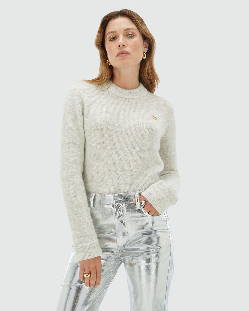 MAYA Trui Met Afneembare Volant Details Grijs MAYA Trui Met Afneembare Volant Details Grijs