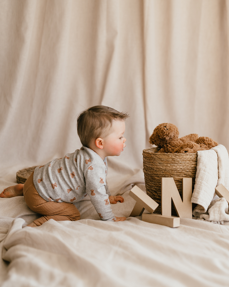 baby t-shirt long sleeve teddybear Grijs baby t-shirt long sleeve teddybear Grijs