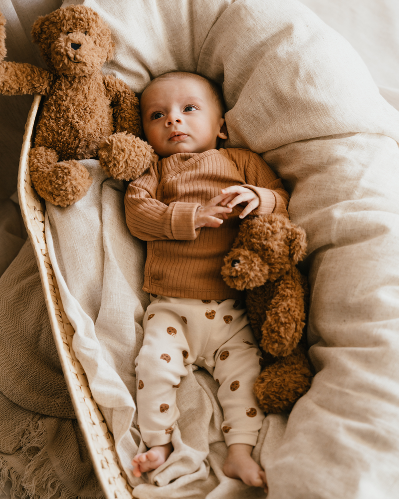 baby t-shirt long sleeve overslag buttons cookie Bruin 1 baby t-shirt long sleeve overslag buttons cookie Bruin 1